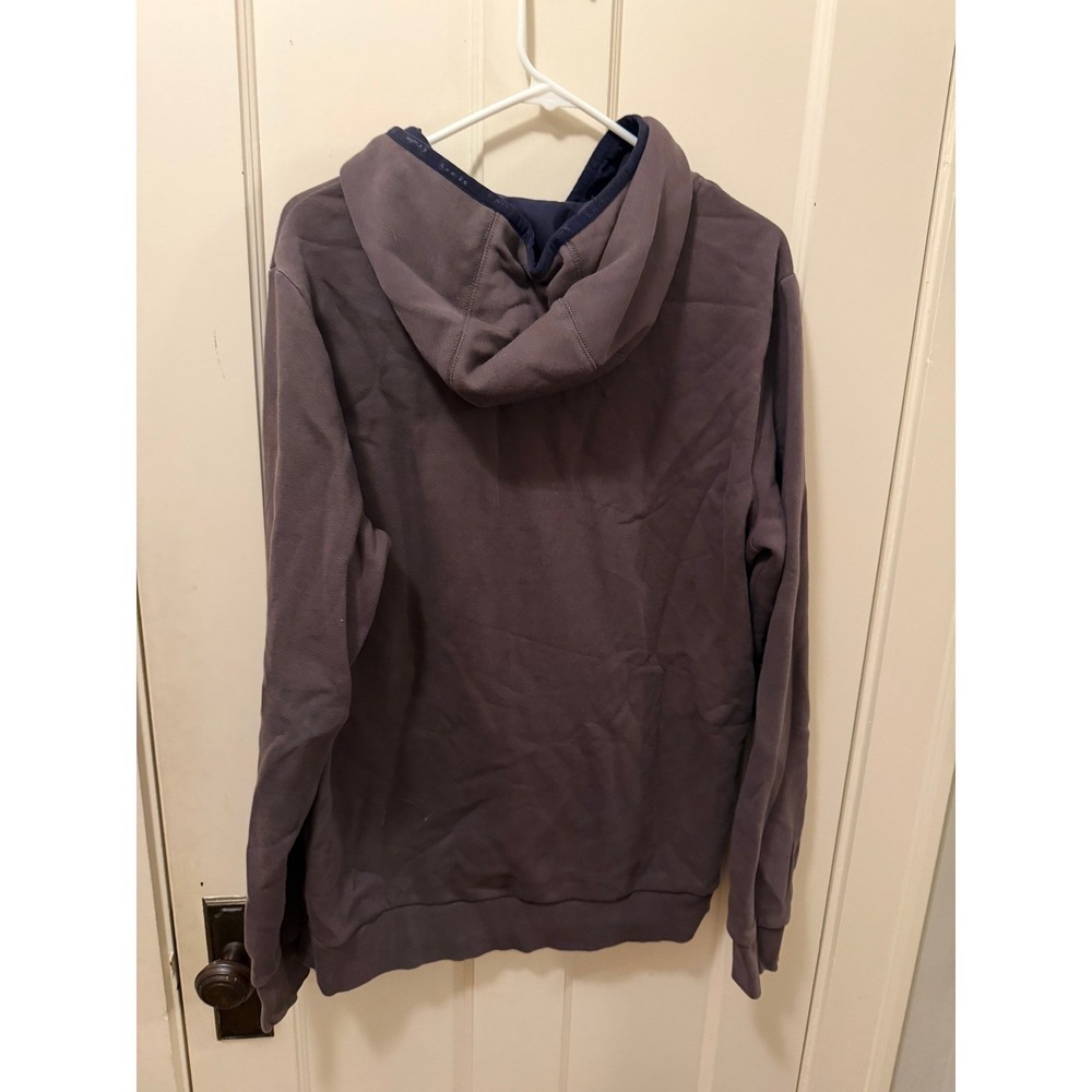 Cavallo Mens Equestrian Logo Hoodie Gray Navy Blue Raglan Sweatshirt Large - Picture 2 of 6